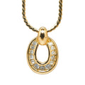 DIOR Rhinestone Pendant Necklace Costume Necklace