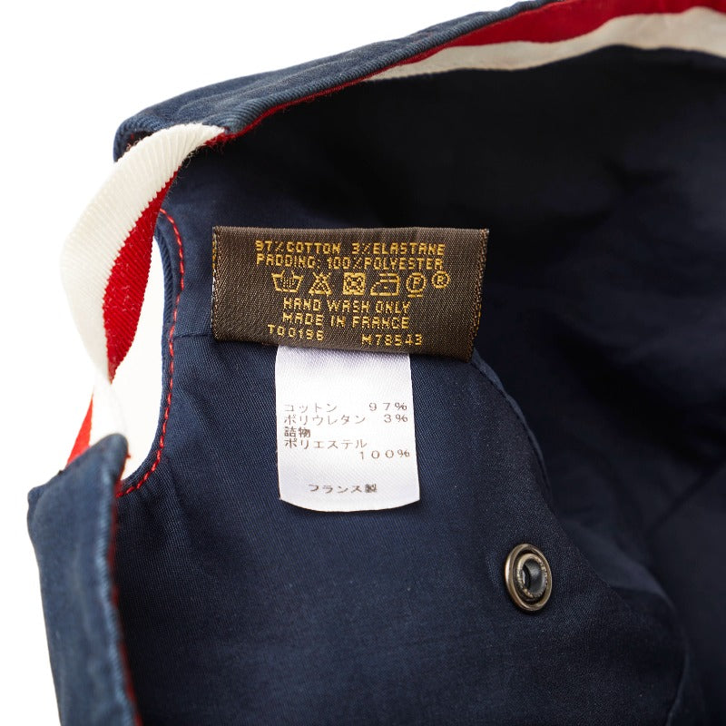 Louis Vuitton Tricolor Damière LV Logo Cap Casket M78543 Navi Cotton Men Louis Vuitton