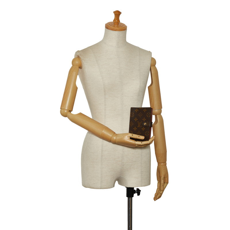 Louis Vuitton Monogram Agenda PM Handbook Cover R20005 Brown PVC Leather Lady Louis Vuitton