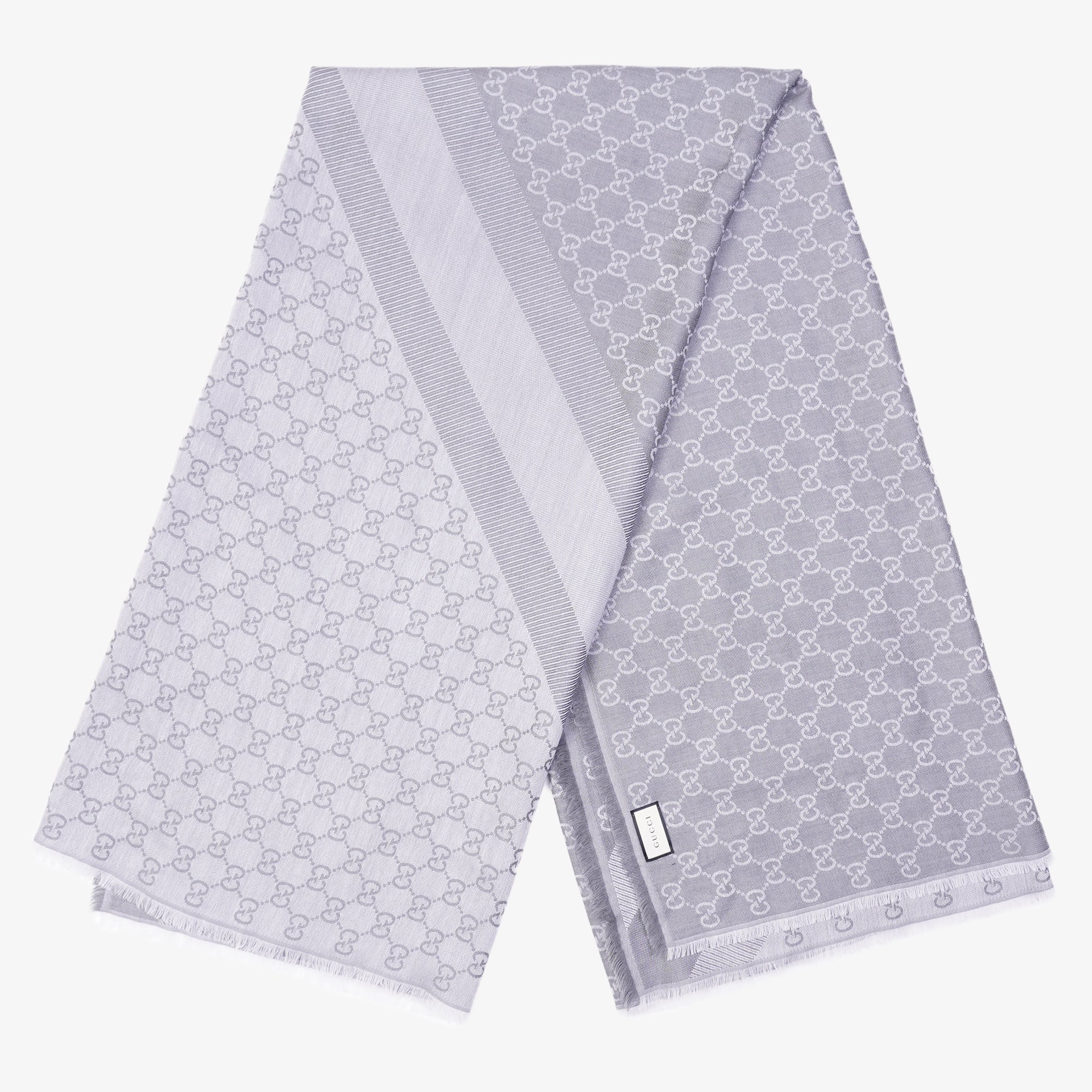 Gucci Womens GG Jacquard Scarf Grey