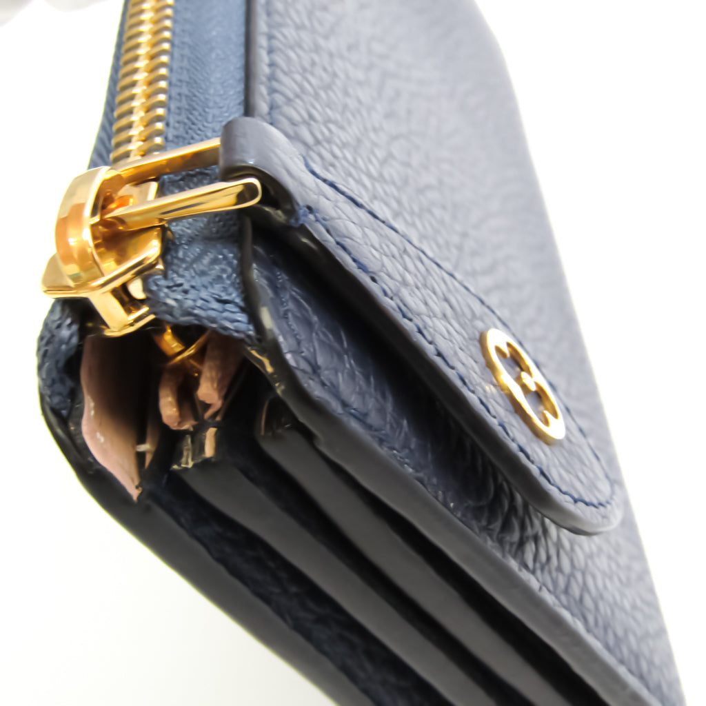 Louis Vuitton Navy Leather Portefeuille com√®te wallet accessories
