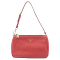 Prada Leather Pouch Shoulder Bag Purse Red