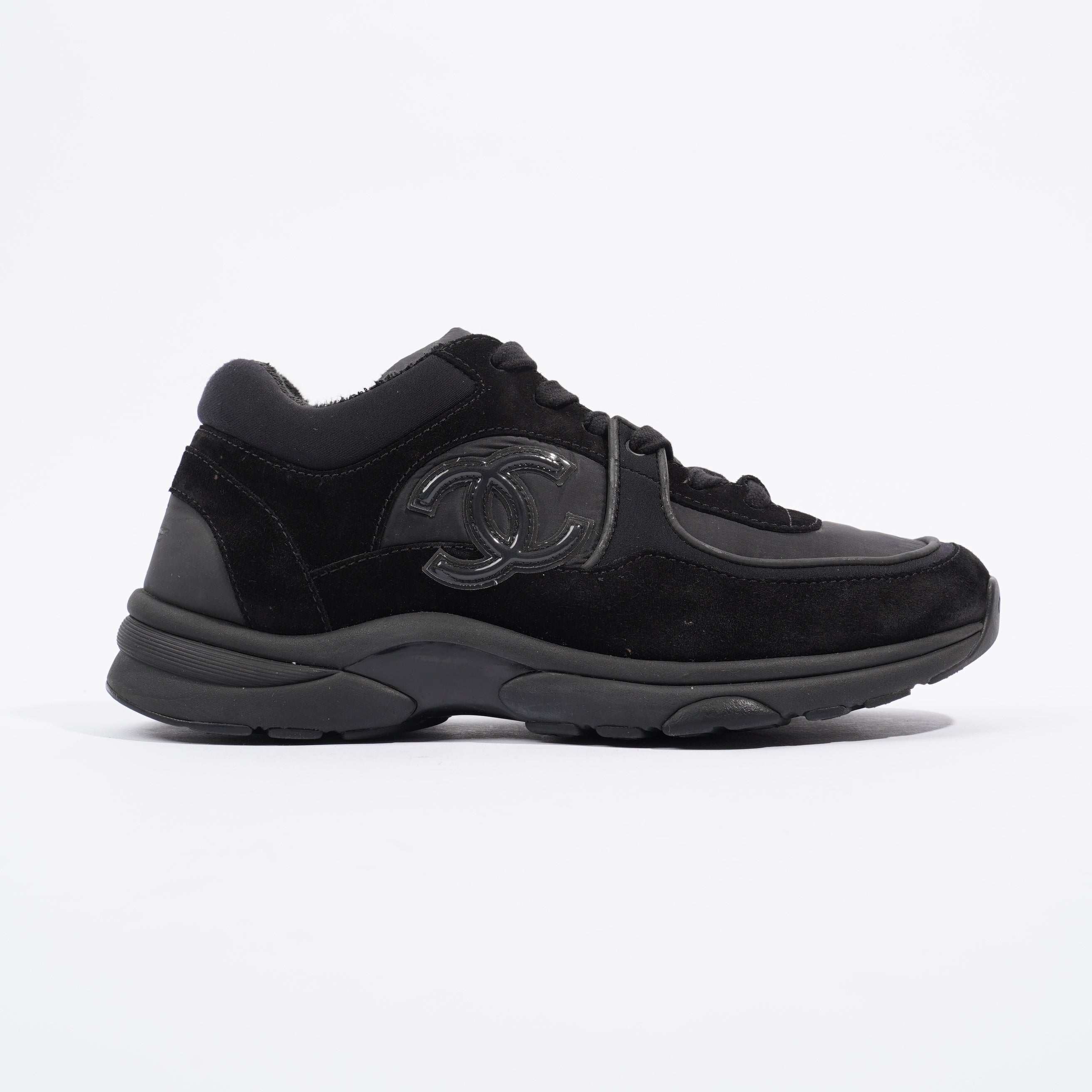 Chanel Interlocking CC Black Suede EU 38 UK 5