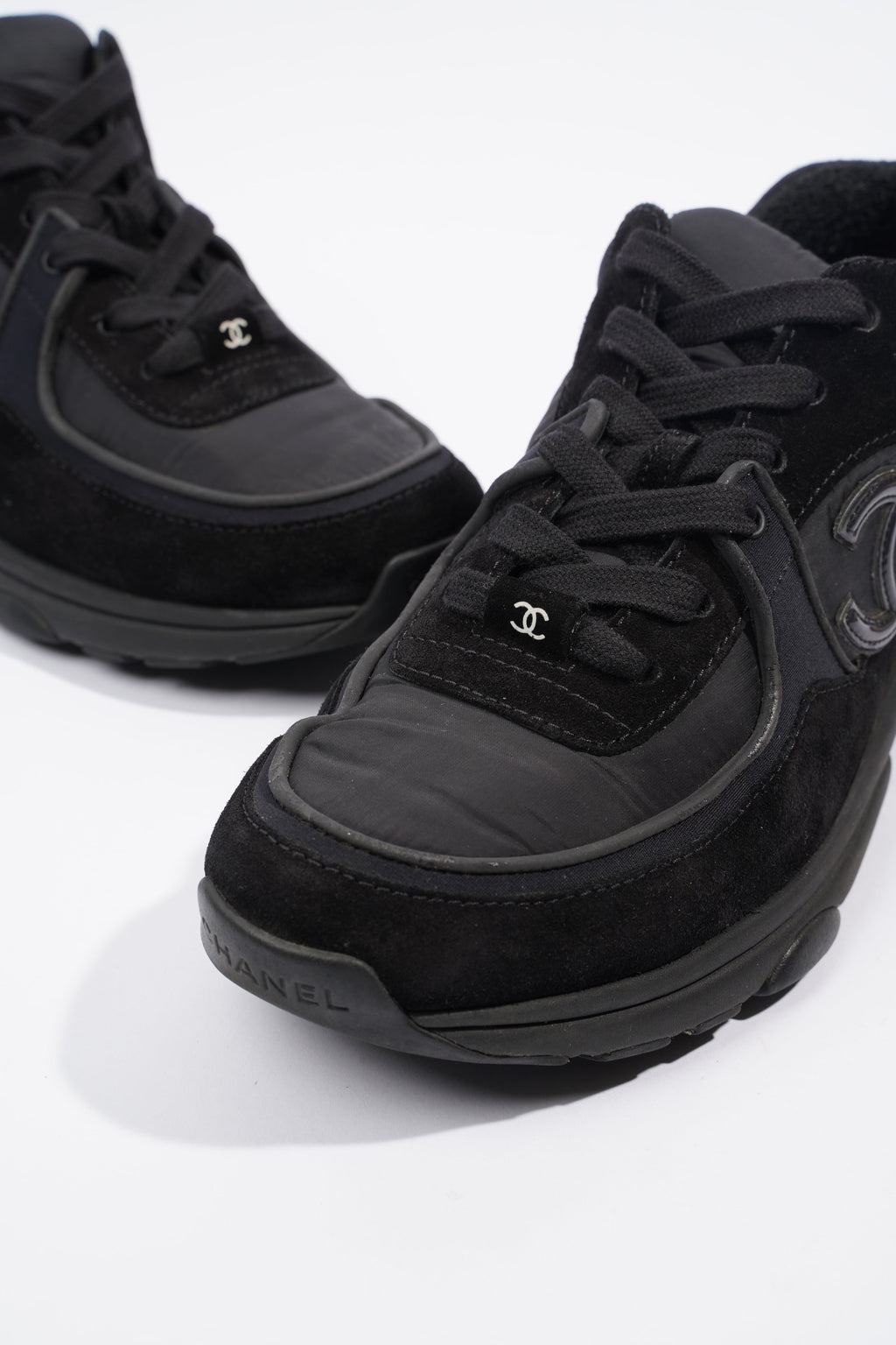 Chanel Interlocking CC Black Suede EU 38 UK 5