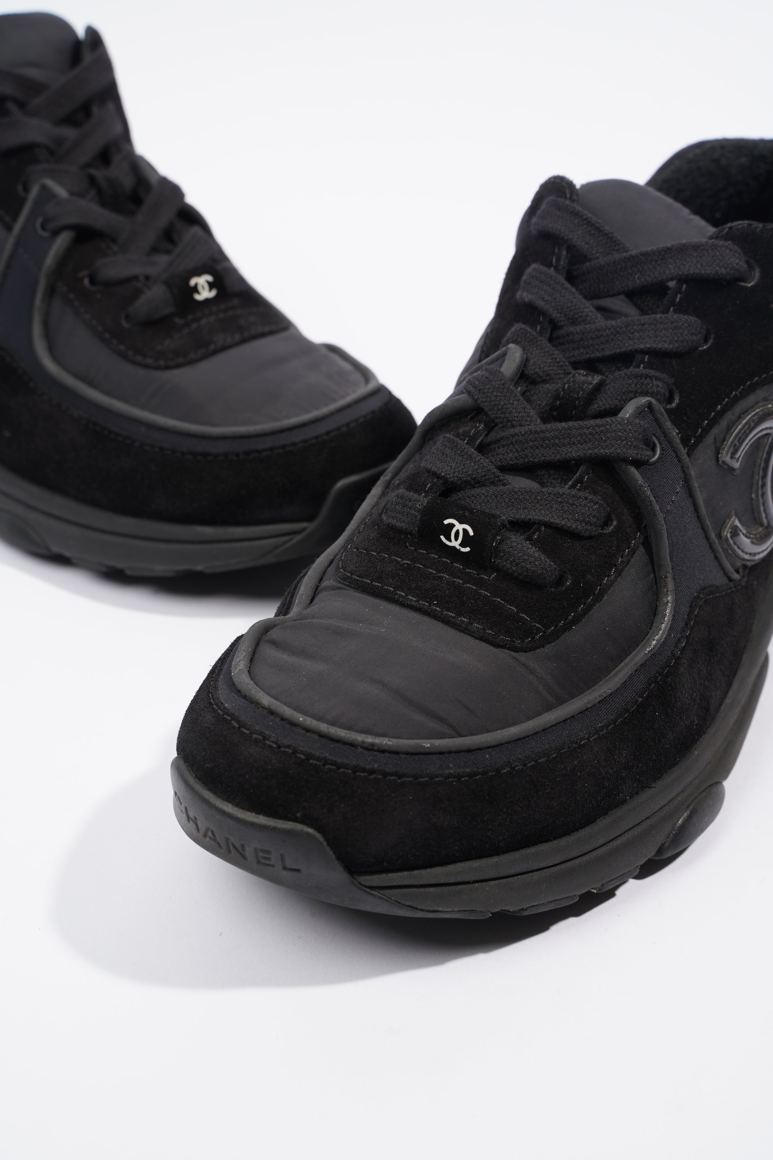 Chanel Interlocking CC Black Suede EU 38 UK 5