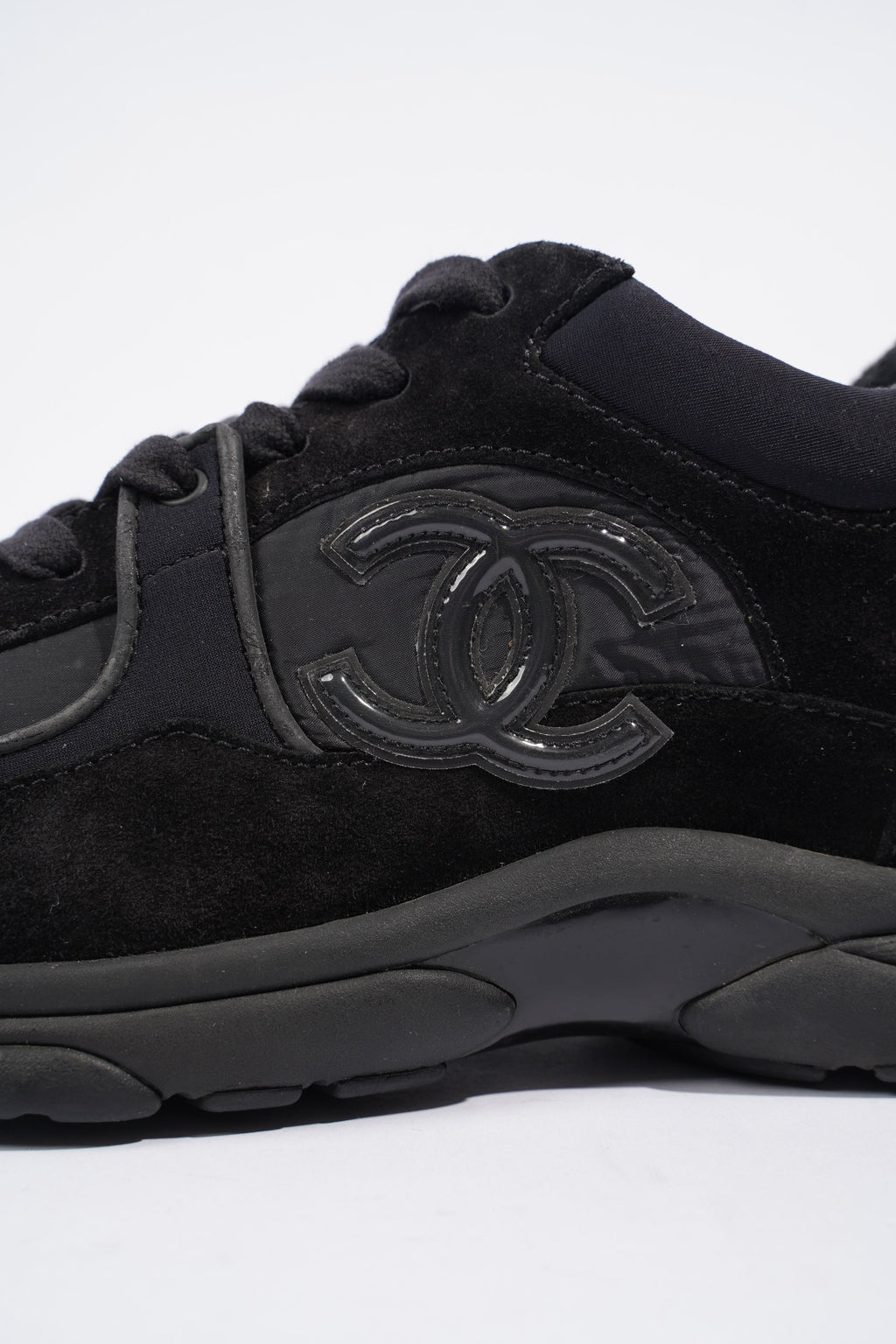 Chanel Interlocking CC Black Suede EU 38 UK 5