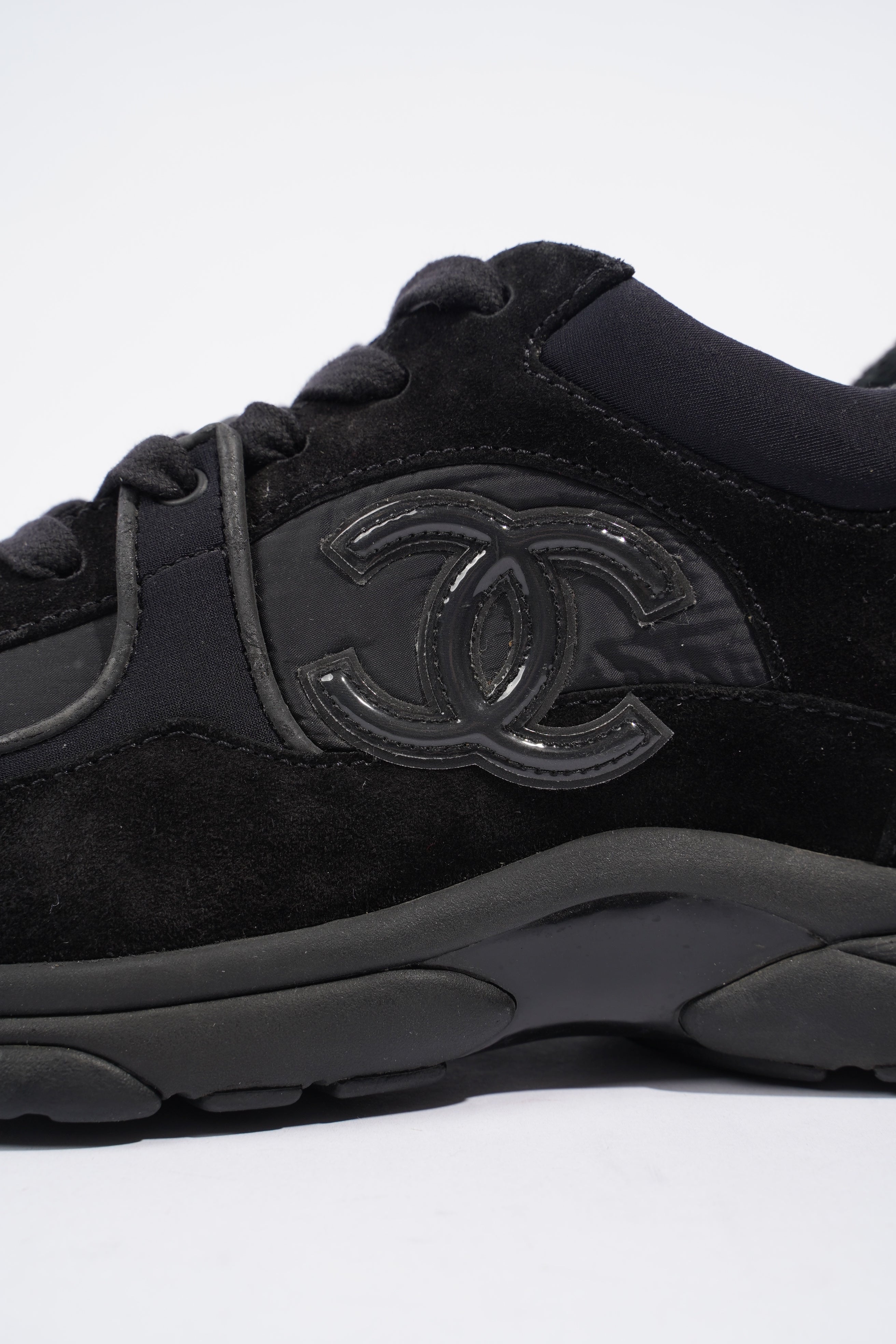 Chanel Interlocking CC Black Suede EU 38 UK 5