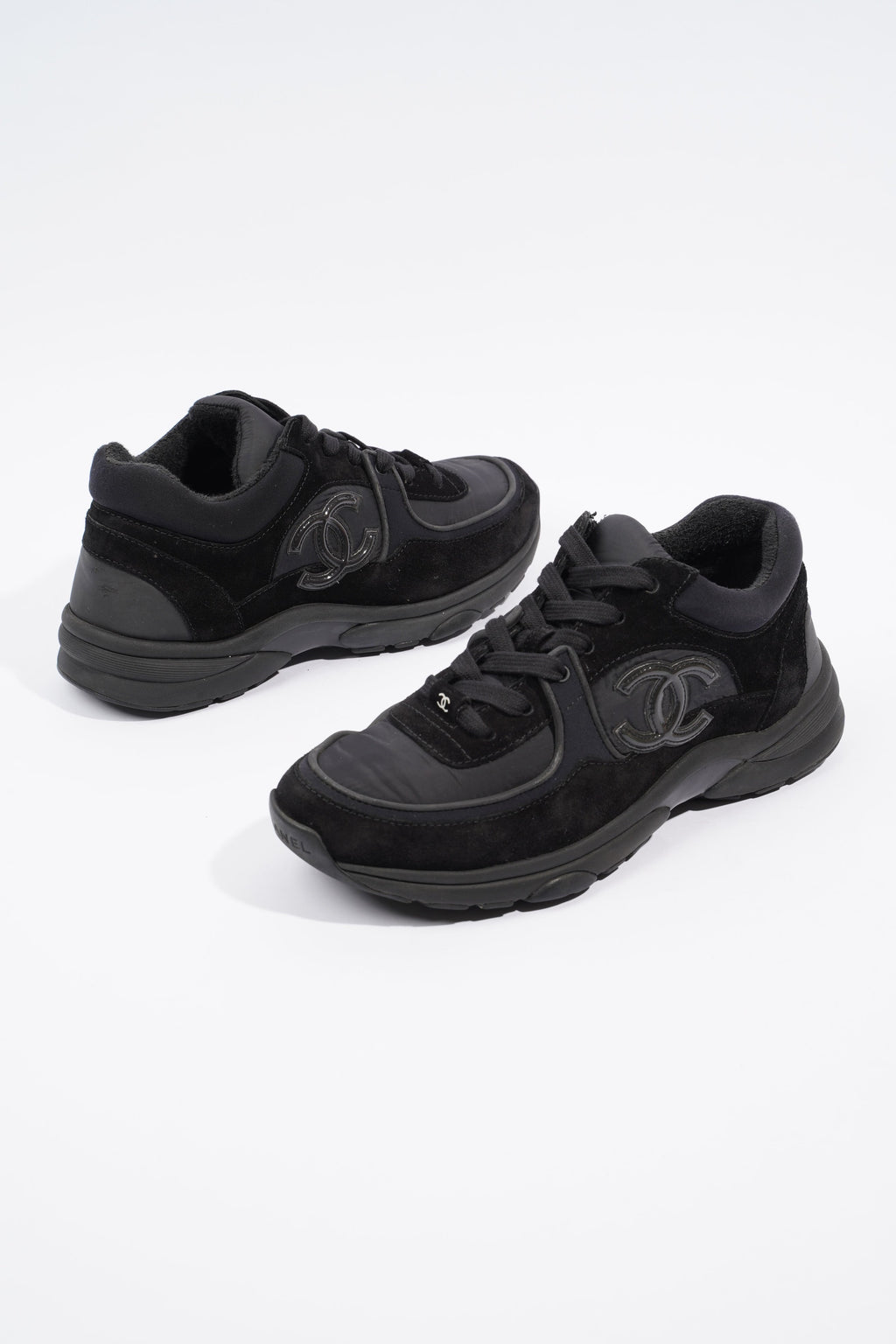 Chanel Interlocking CC Black Suede EU 38 UK 5
