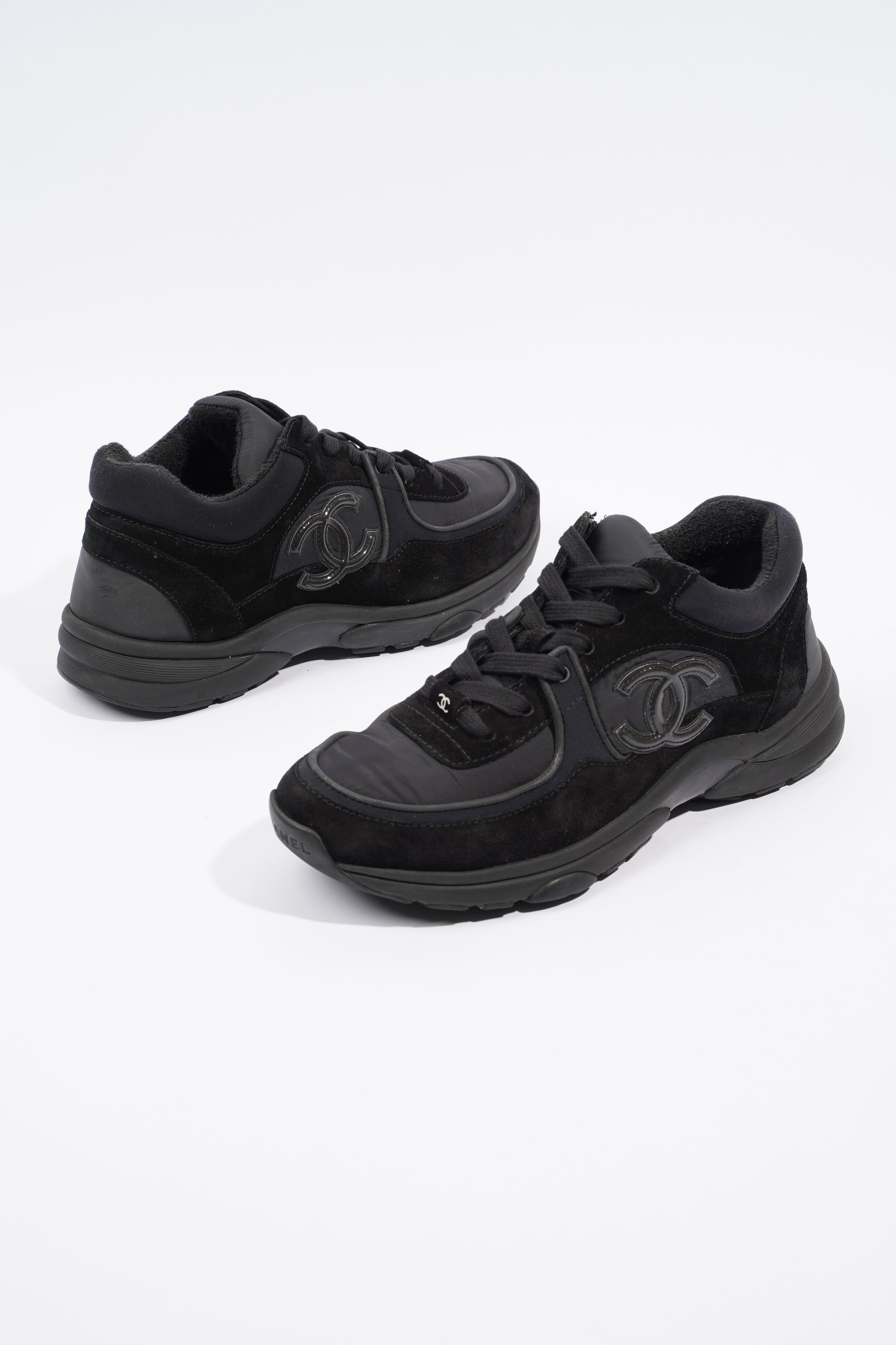 Chanel Interlocking CC Black Suede EU 38 UK 5