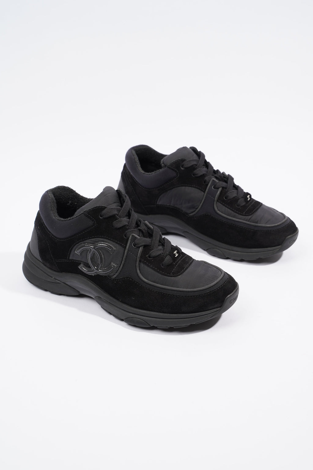 Chanel Interlocking CC Black Suede EU 38 UK 5