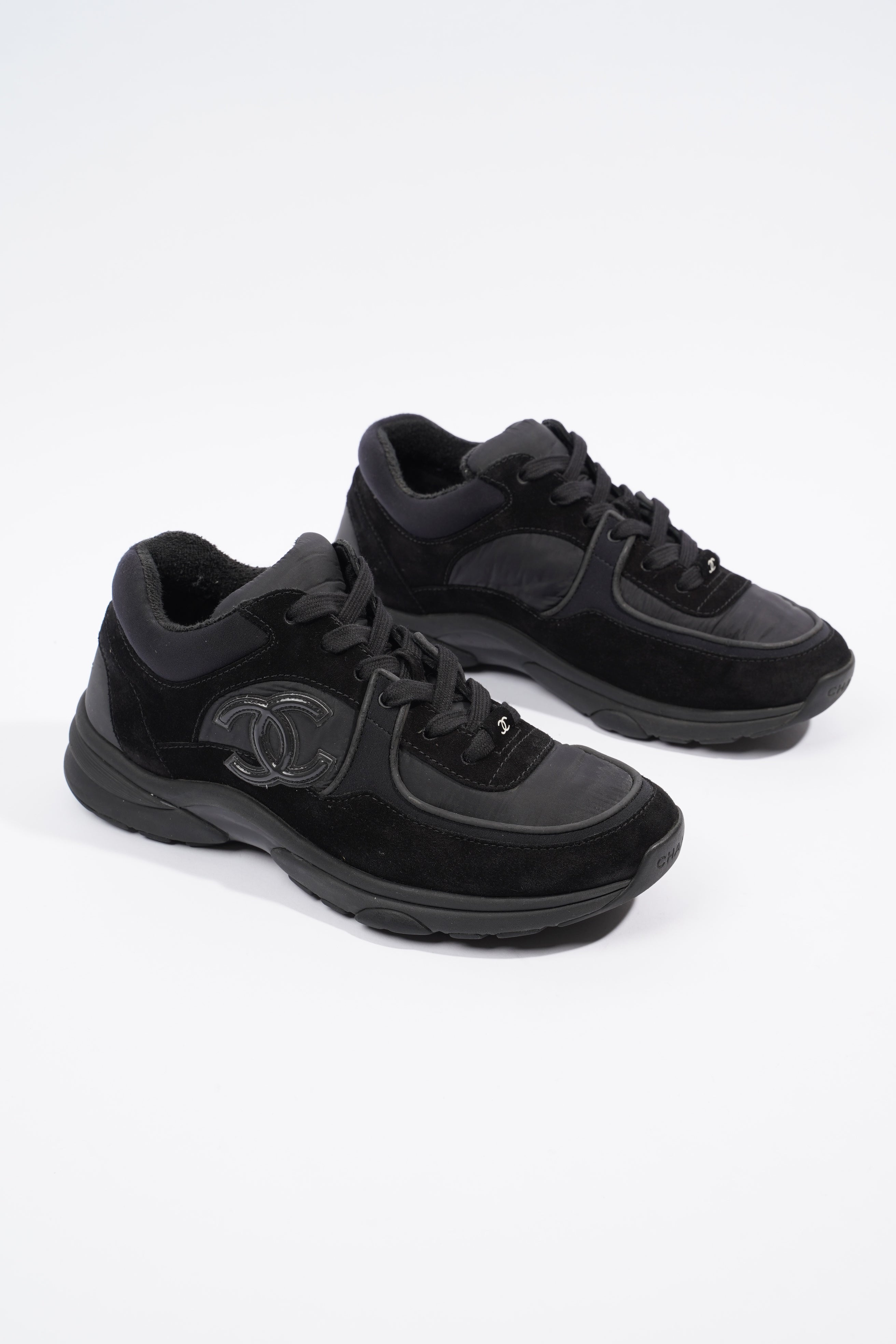 Chanel Interlocking CC Black Suede EU 38 UK 5