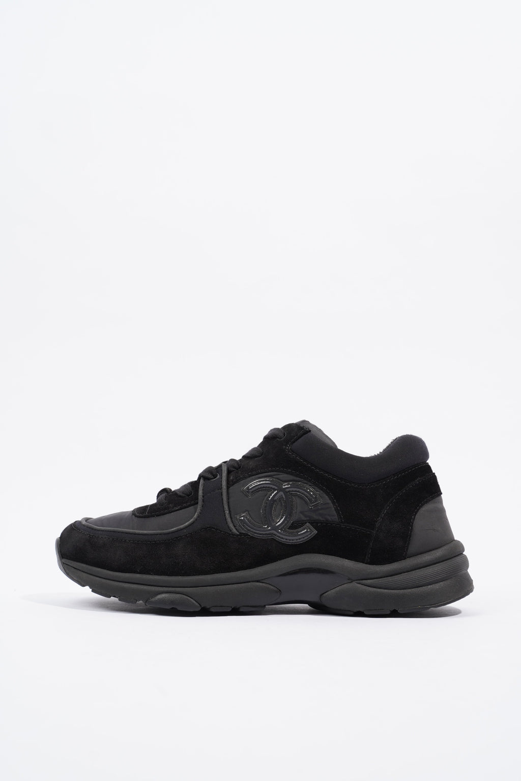 Chanel Interlocking CC Black Suede EU 38 UK 5