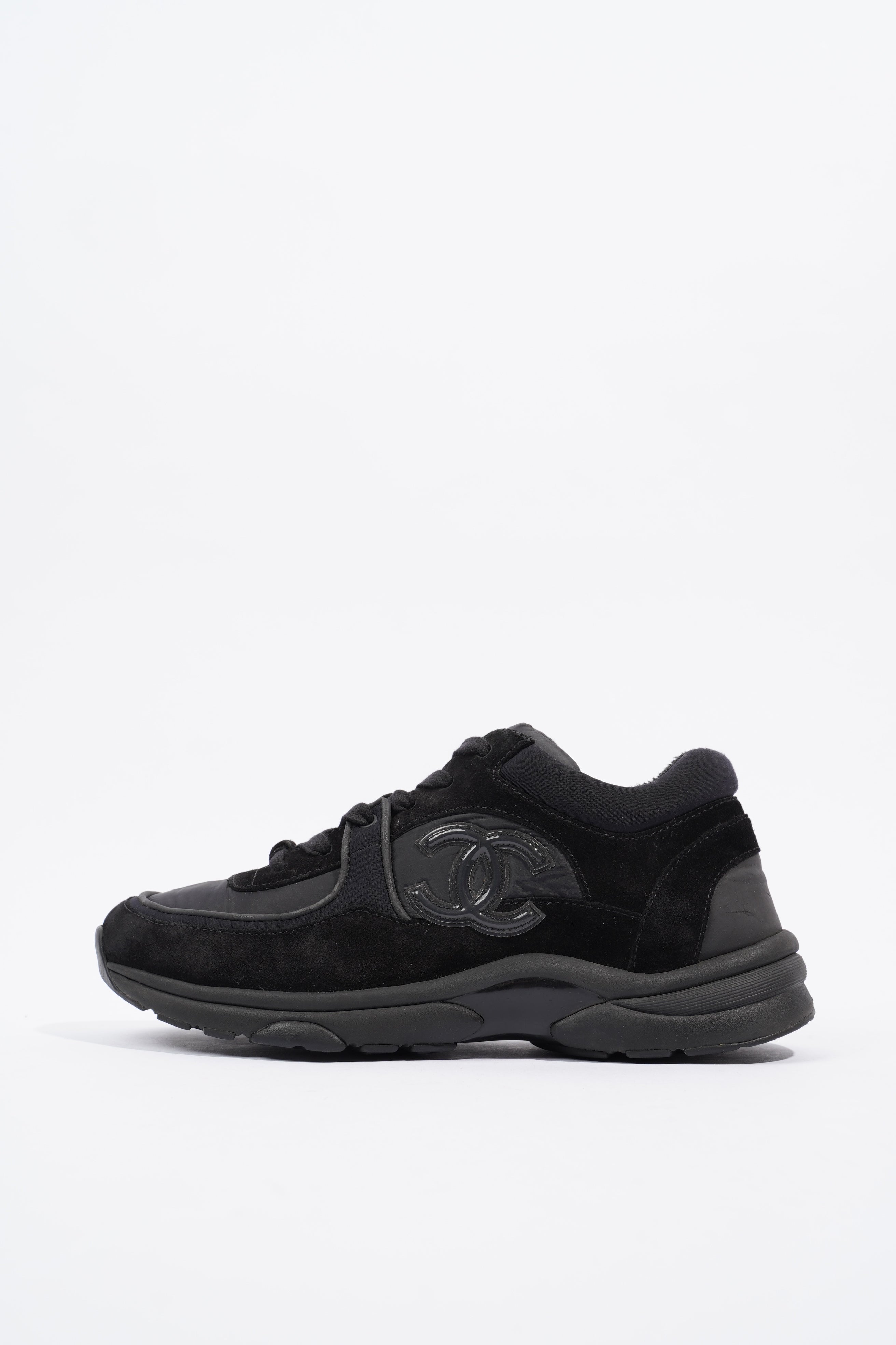 Chanel Interlocking CC Black Suede EU 38 UK 5