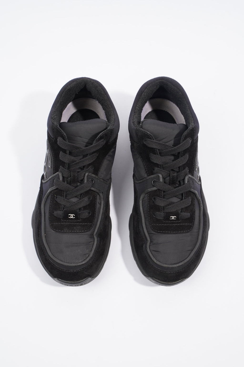 Chanel Interlocking CC Black Suede EU 38 UK 5