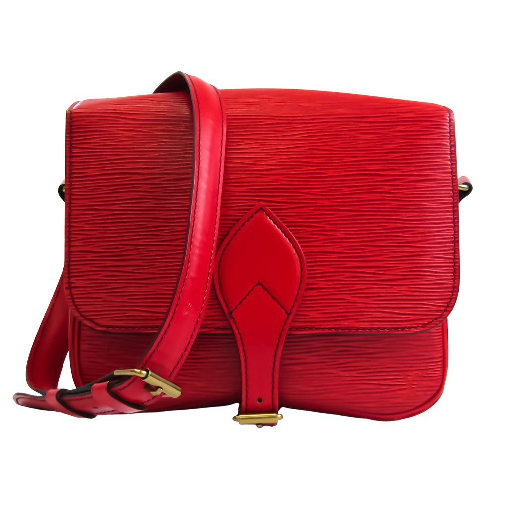 Louis Vuitton Red Leather Cartouchiere shopper bag