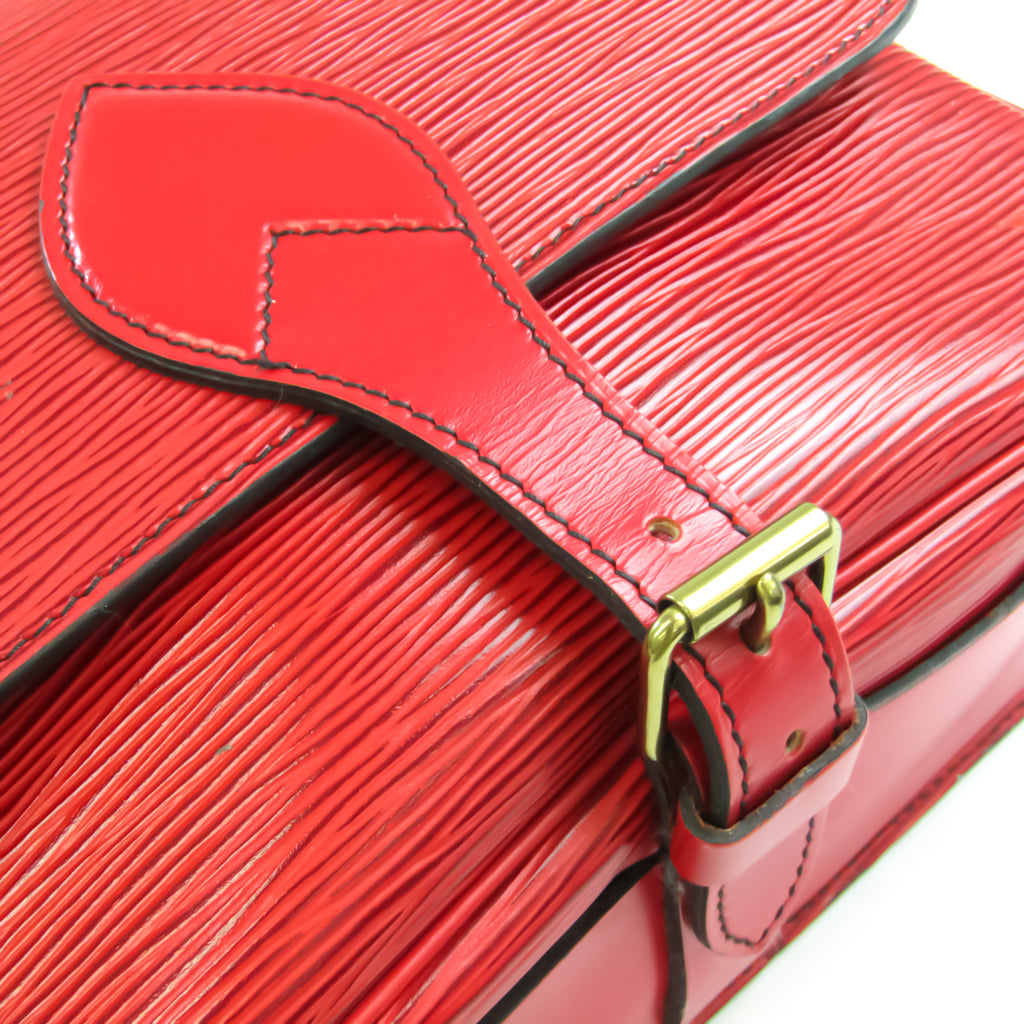Louis Vuitton Red Leather Cartouchiere shopper bag