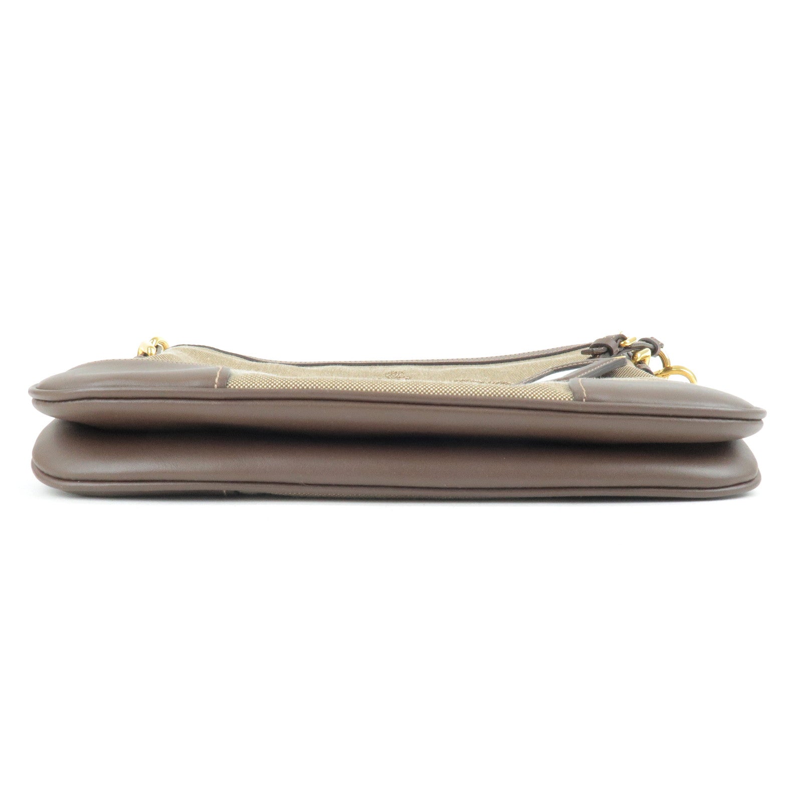 Prada Logo Jacquard Leather Shoulder Bag Beige Brown BT867A