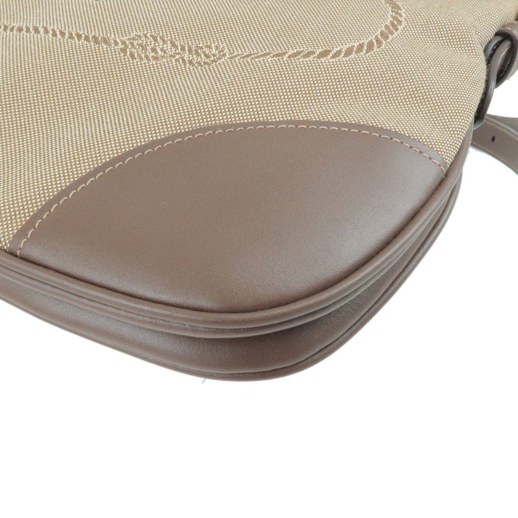 Prada Logo Jacquard Leather Shoulder Bag Beige Brown BT867A