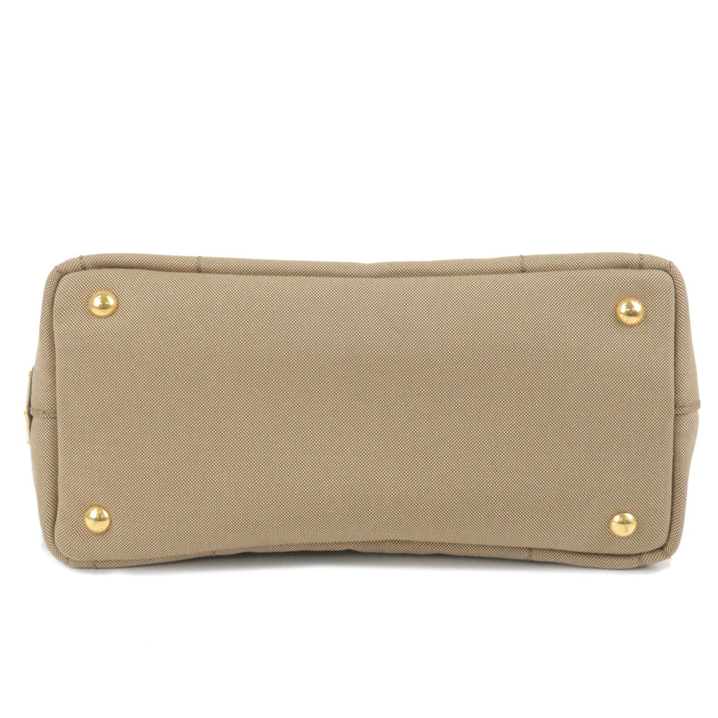Prada Canapa Mini Canvas 2Way Bag Shoulder Bag Beige 1BG439