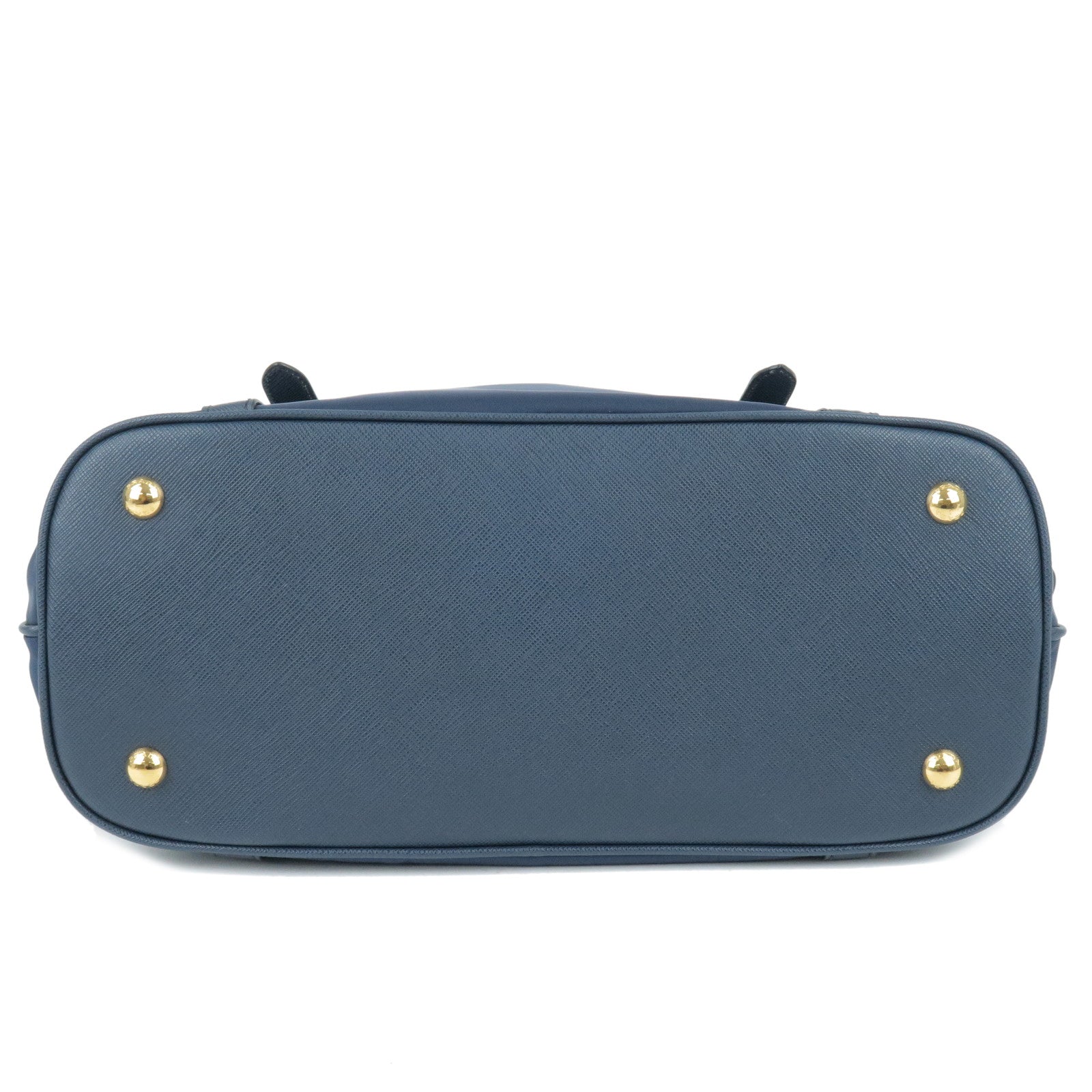 Prada Nylon Leather 2WayBag Hand Bag Shoulder Bag Navy 1BB013