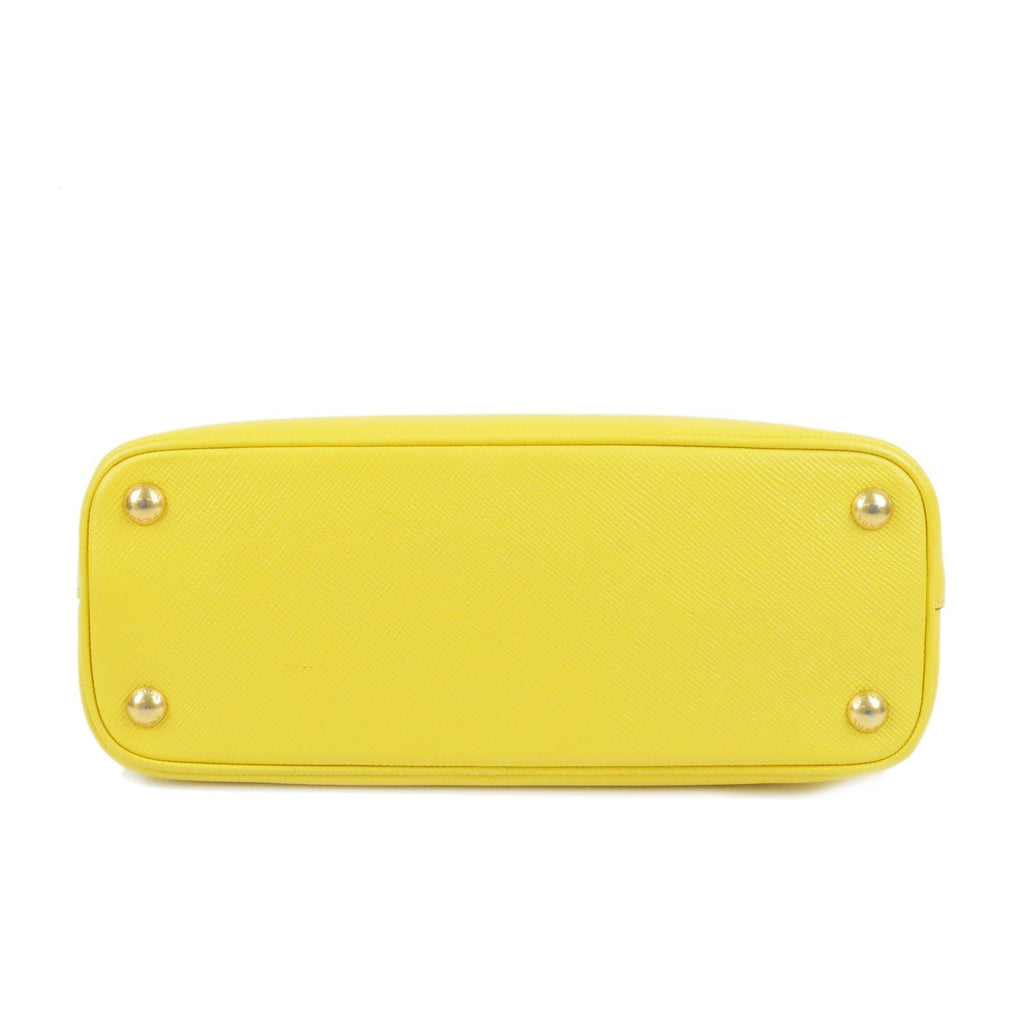 Prada Leather 2Way Hand Bag Shoulder Bag Yellow BL0907