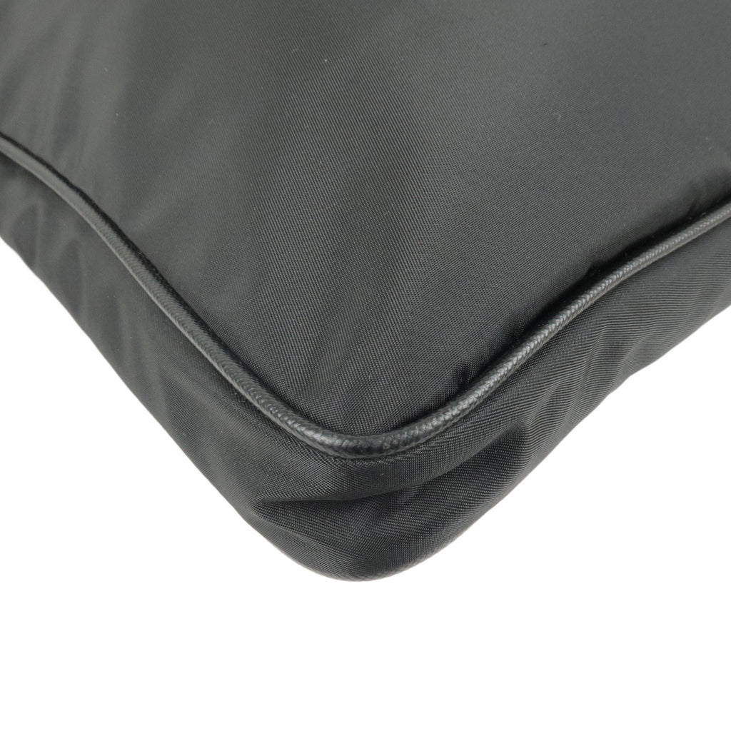 Prada Logo Nylon Leather Shoulder Bag NERO Black VA0348