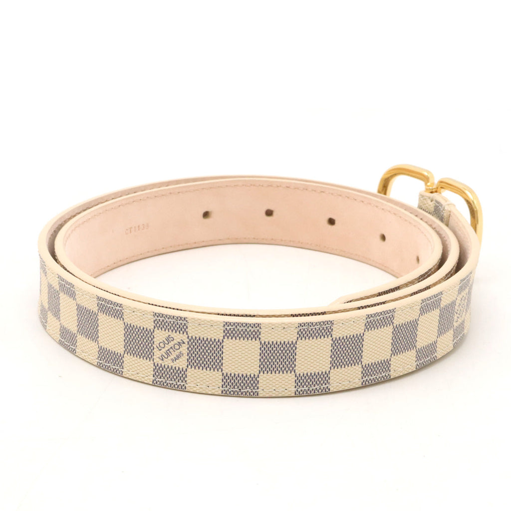 Louis Vuitton Louis Vuitton Damierazole Belt Mini 25MM #85 Gold  M9782V