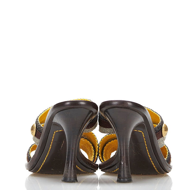 Louis Vuitton Louis Vuitton Sandals Leather/Candy Black Brown Ladies
