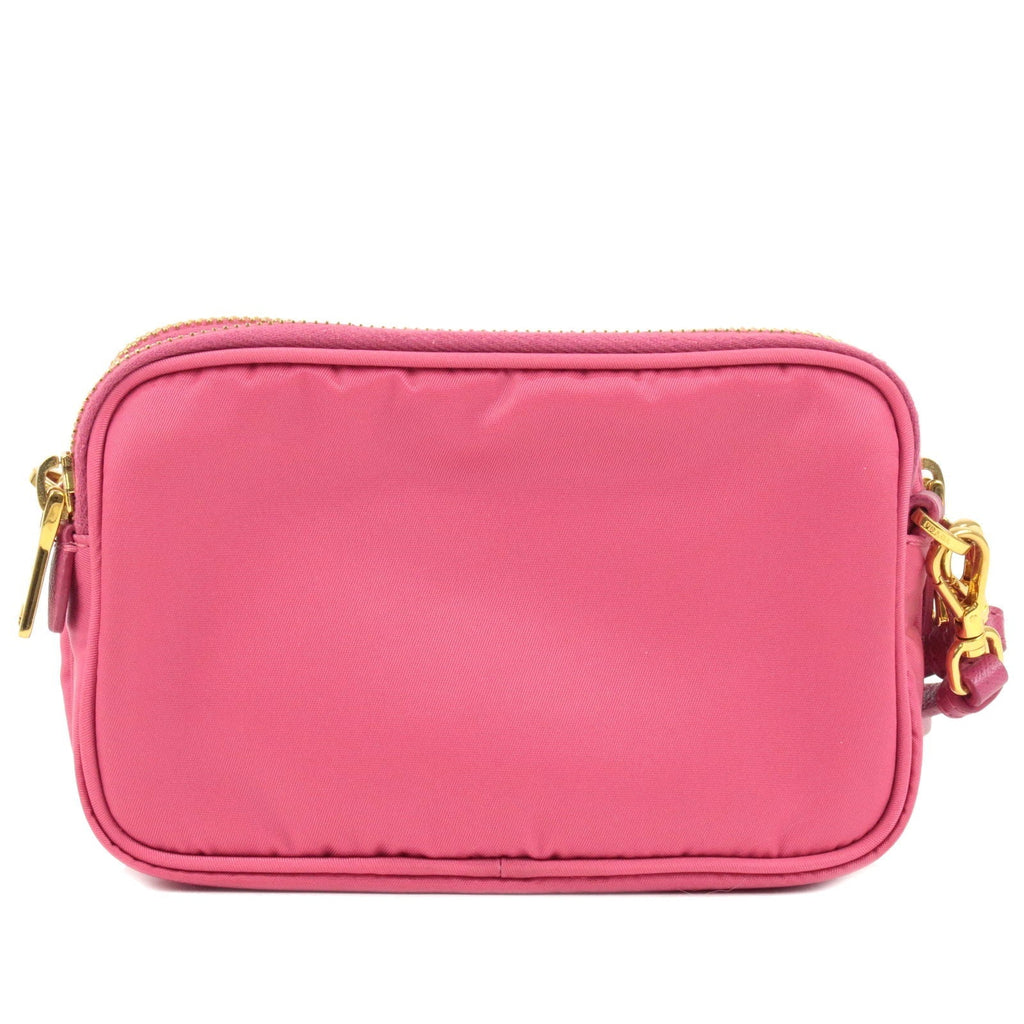 Prada Logo Nylon Leather Shoulder Bag Mini Bag Pink 1N1861