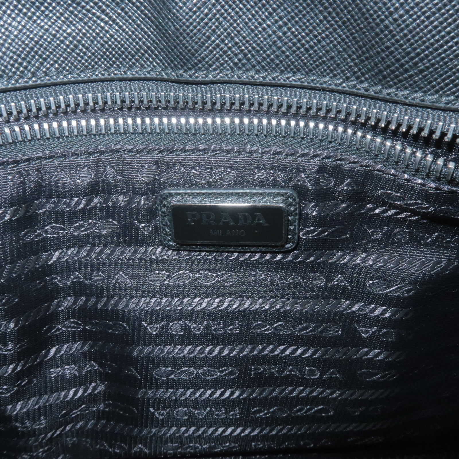 Prada Logo Leather Second Bag Clutch Bag NERO Black 2NE009
