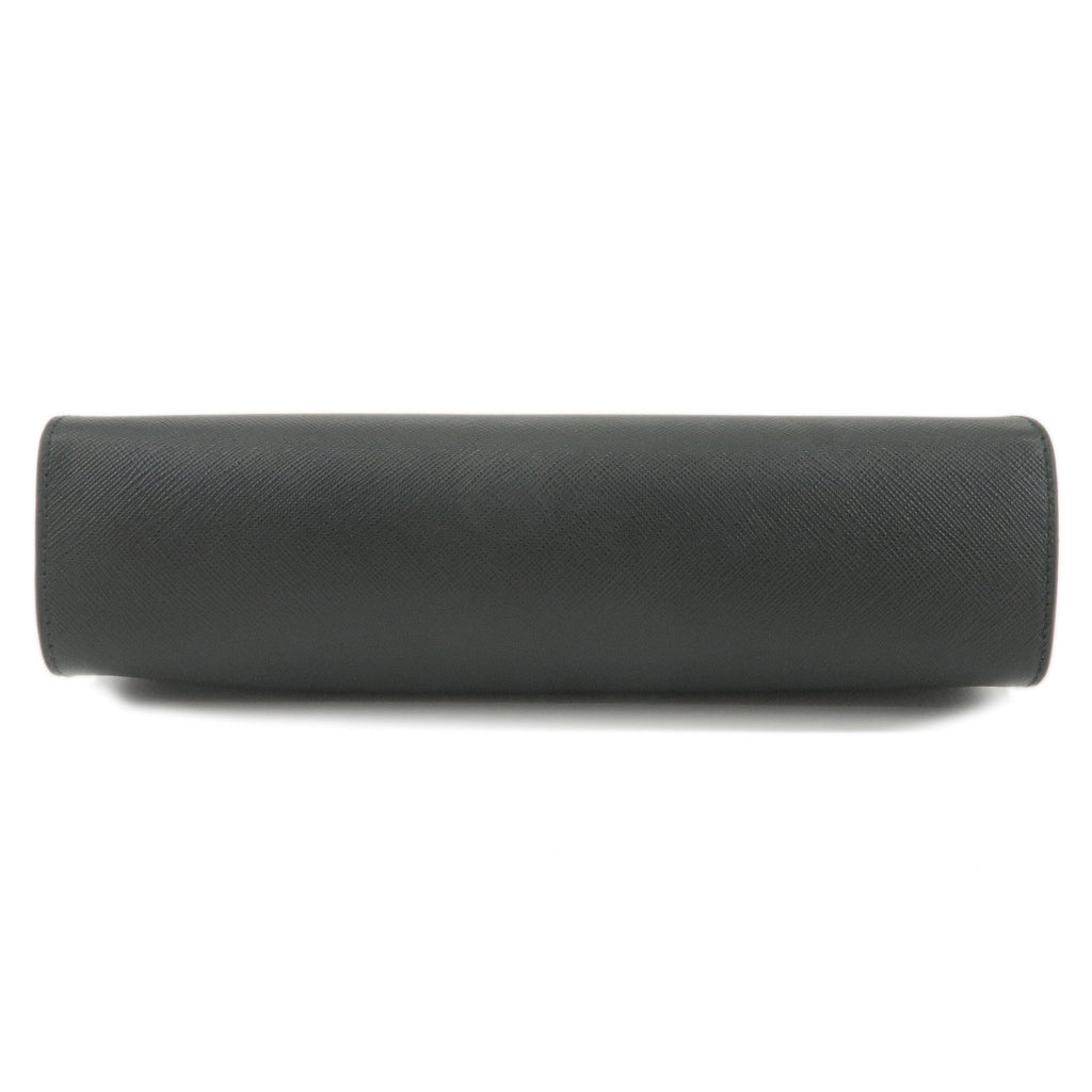 Prada Logo Leather Second Bag Clutch Bag NERO Black 2NE009