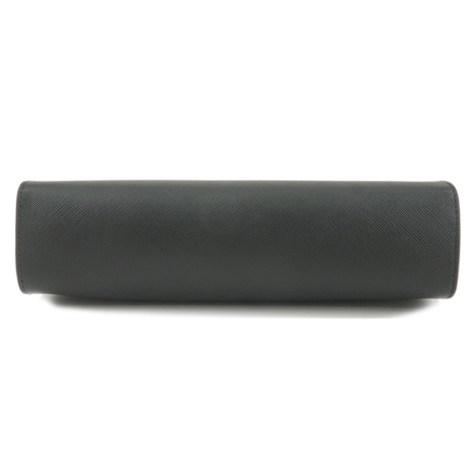 Prada Logo Leather Second Bag Clutch Bag NERO Black 2NE009