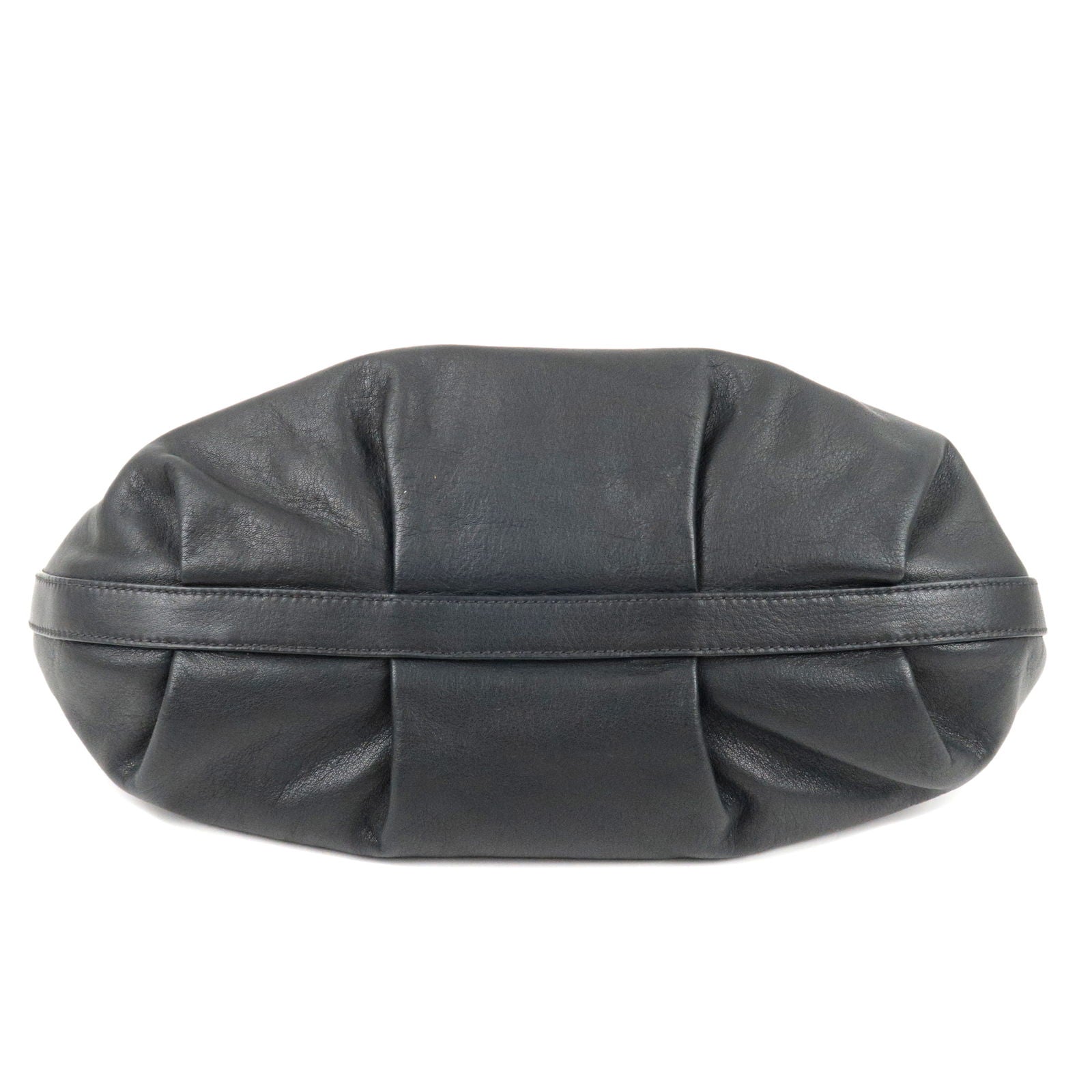 Prada Calf Leather Shoulder Bag Hand Bag NERO Black BR4070