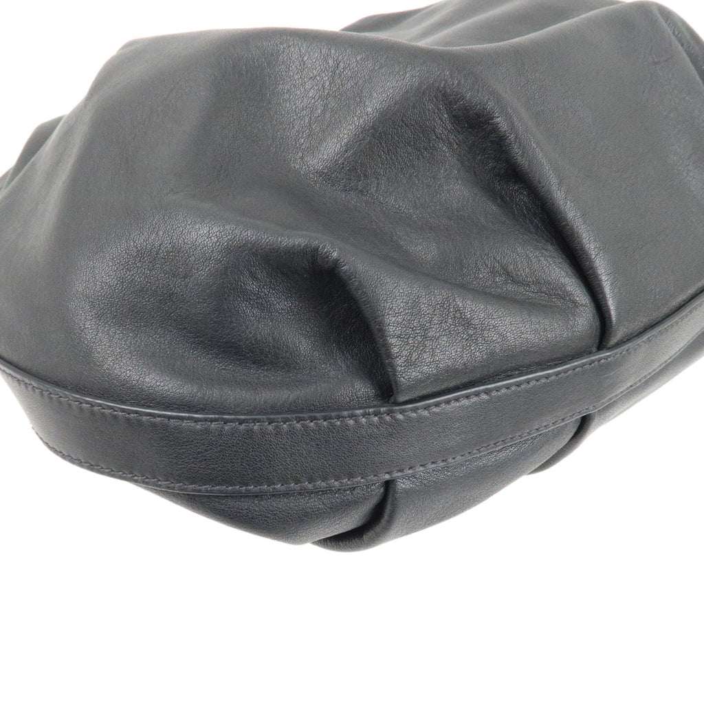 Prada Calf Leather Shoulder Bag Hand Bag NERO Black BR4070