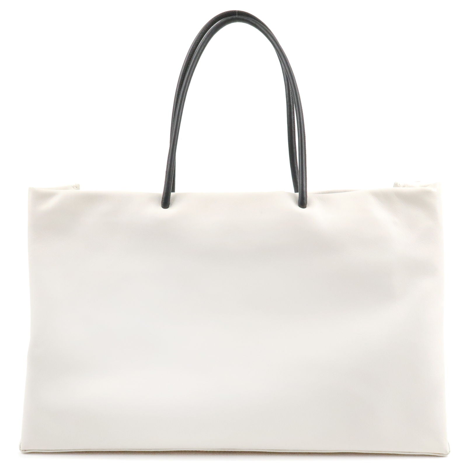 CHANEL Essential Tote Bag Calf Skin Large White A46882