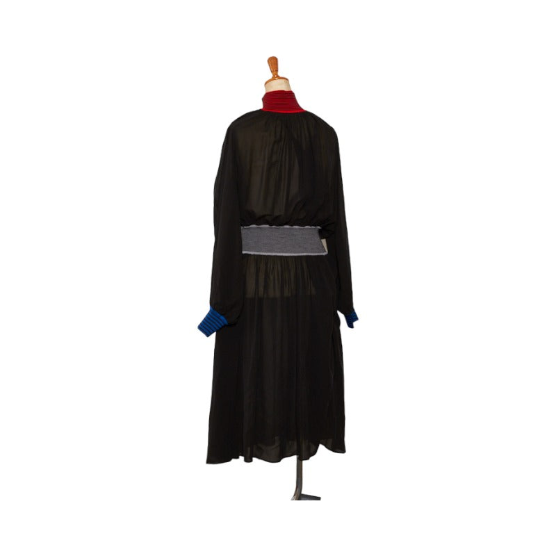 Louis Vuitton Border One Piece Size: 34 Black Red Blue Silk  Louis Vuitton
