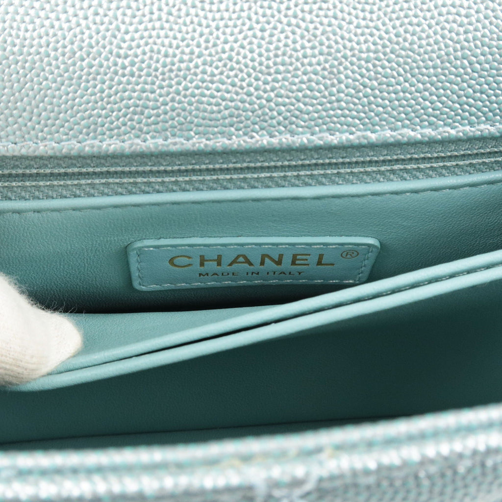 CHANEL MatelasseCaviar Skin COCO Handle 2Way Bag Light Blue A92990