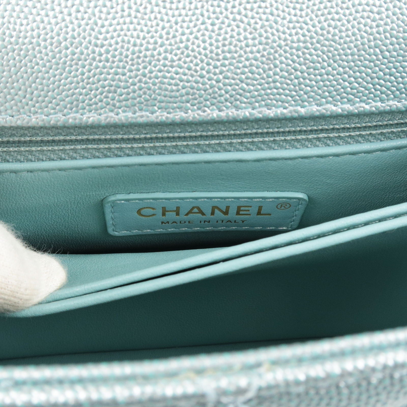 CHANEL MatelasseCaviar Skin COCO Handle 2Way Bag Light Blue A92990