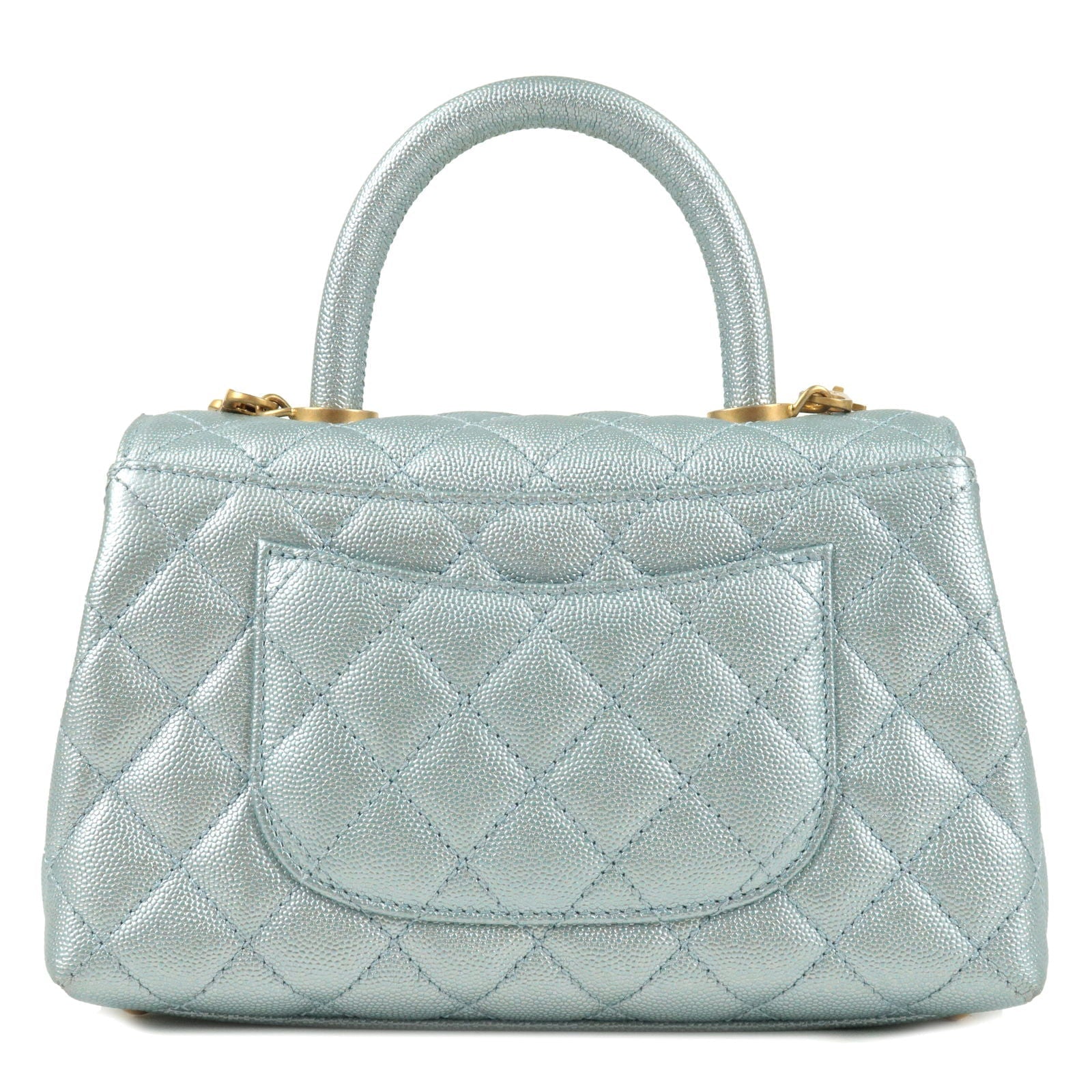 CHANEL MatelasseCaviar Skin COCO Handle 2Way Bag Light Blue A92990