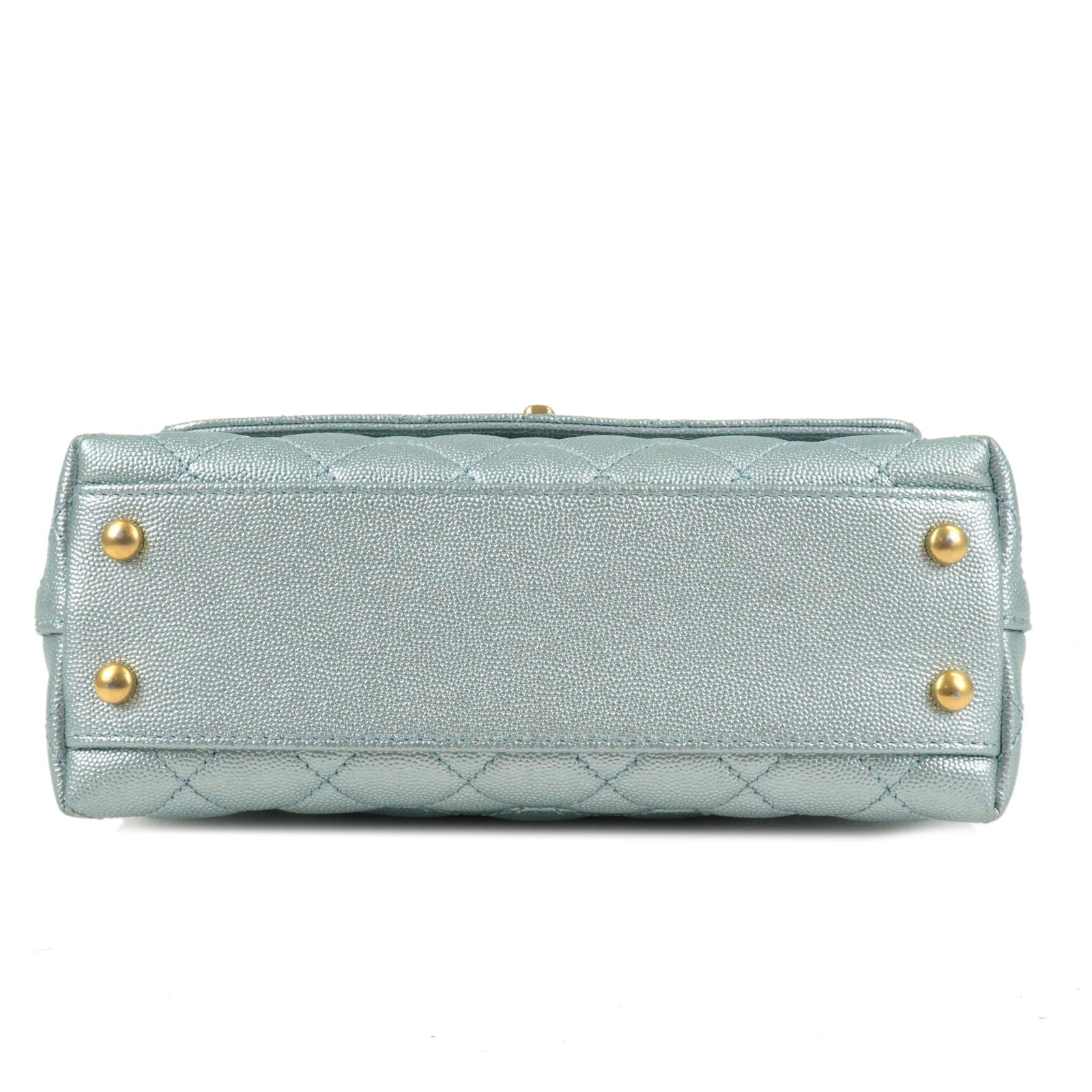 CHANEL MatelasseCaviar Skin COCO Handle 2Way Bag Light Blue A92990