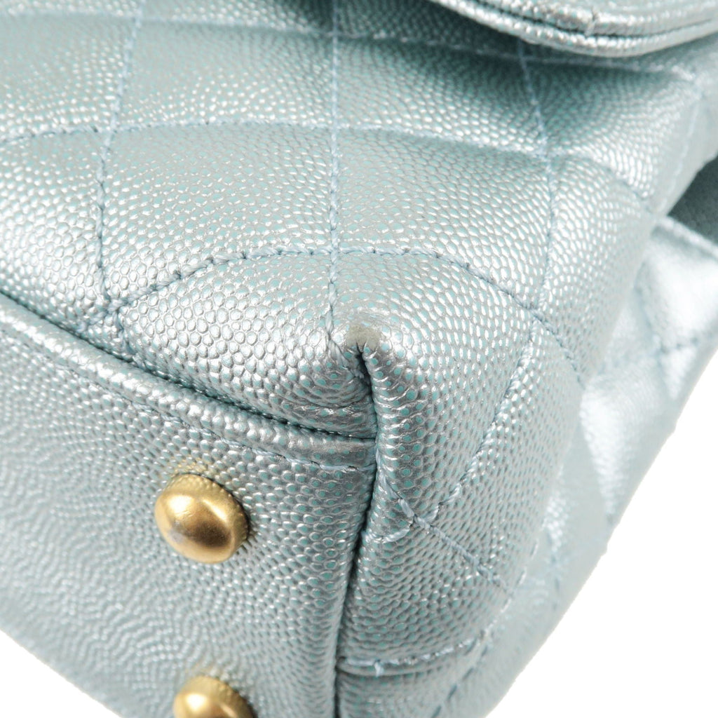 CHANEL MatelasseCaviar Skin COCO Handle 2Way Bag Light Blue A92990