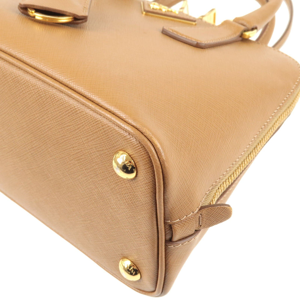 Prada Logo Leather 2Way Hand Bag Shoulder Bag Brown BL0838