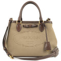 Prada Logo Jacquard Leather 2Way Bag Hand Bag Beige 1BA579
