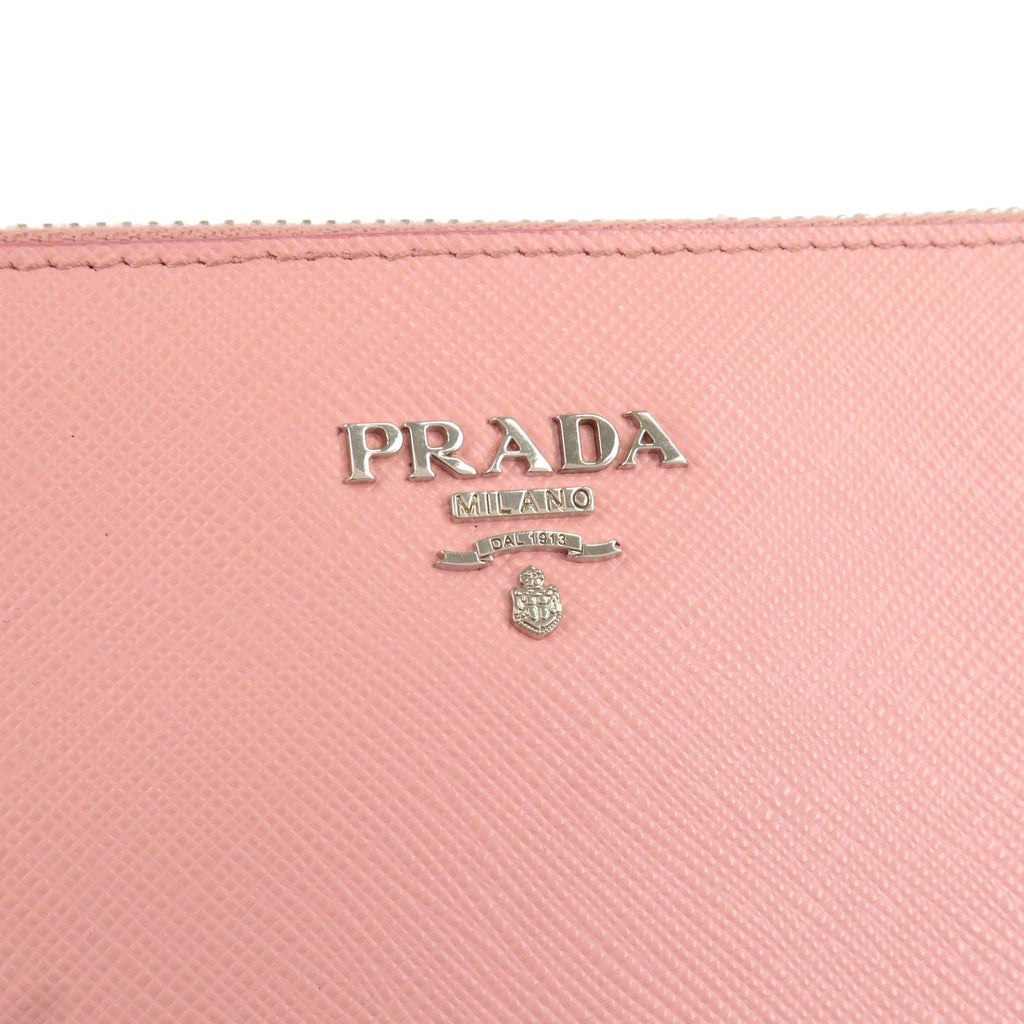 Prada Logo Leather Shoulder Bag Pouch PETARO Pink 1NH004