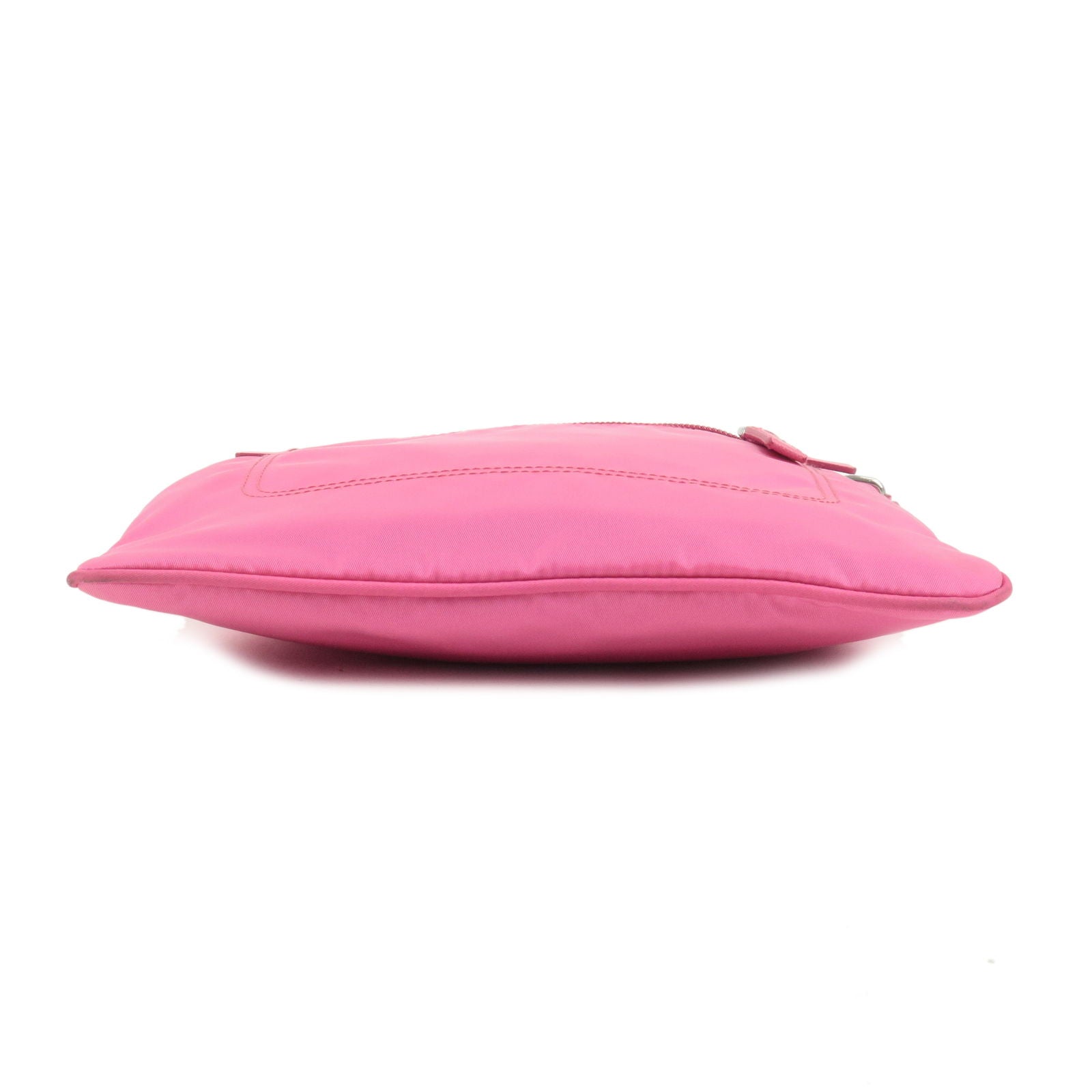 Prada Logo Nylon Leather Shoulder Bag Pink 1BH716