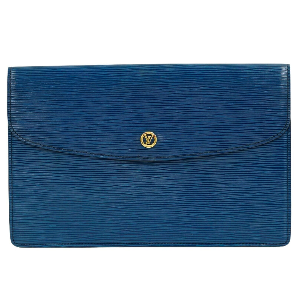 Louis Vuitton Blue Leather Montaigne handbag bag