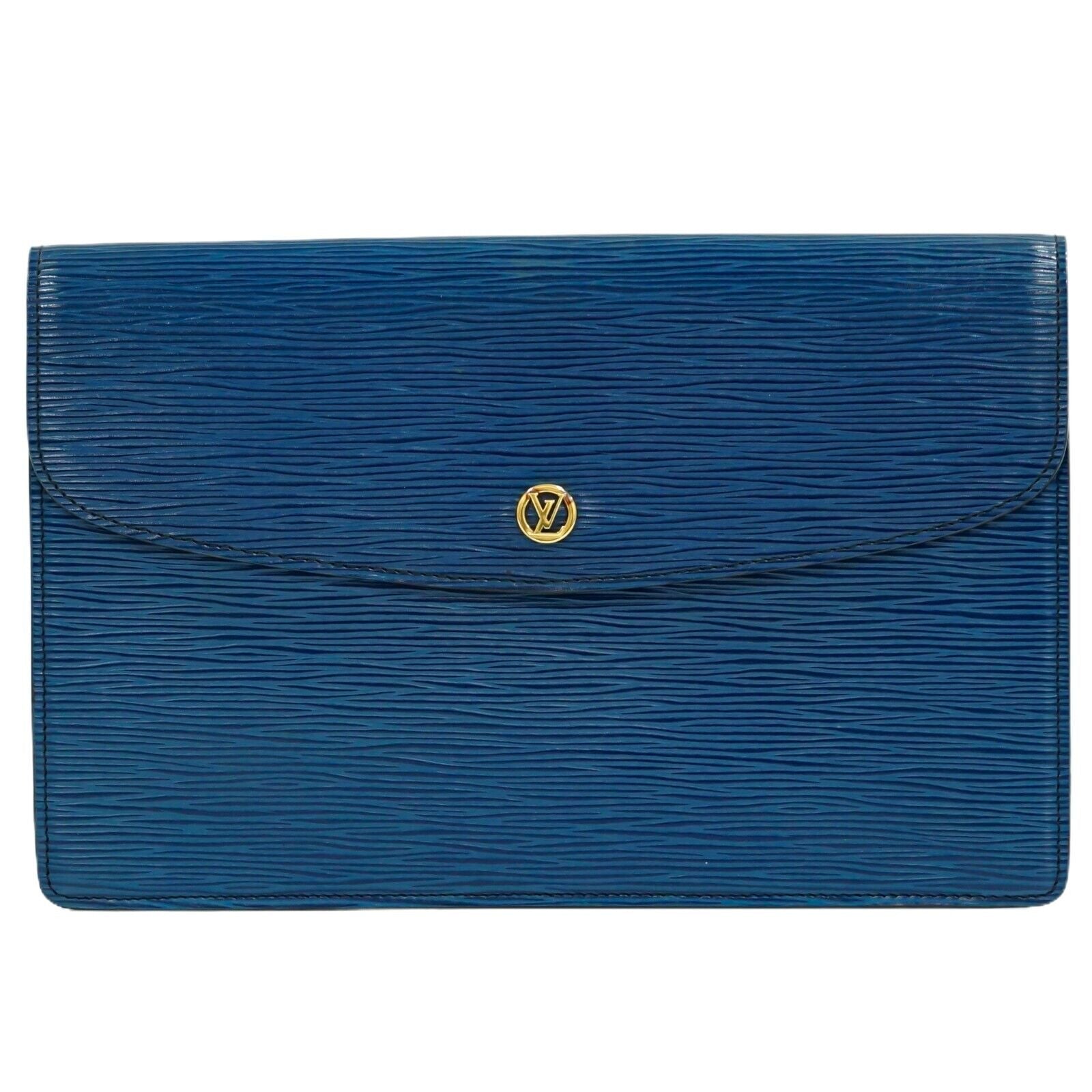 Louis Vuitton Blue Leather Montaigne handbag bag