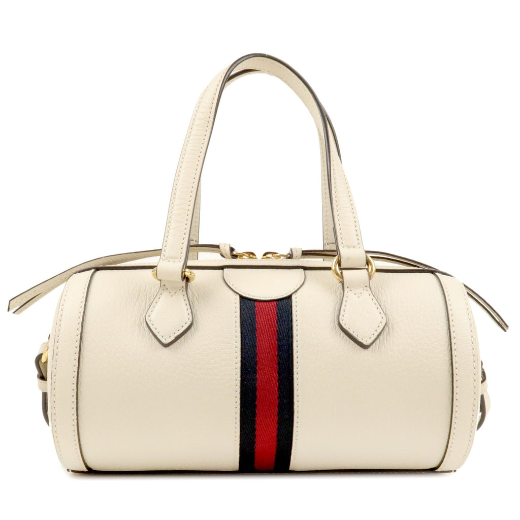 GUCCI Ophidia Leather 2Way Bag Mini Boston Bag Ivory 602577