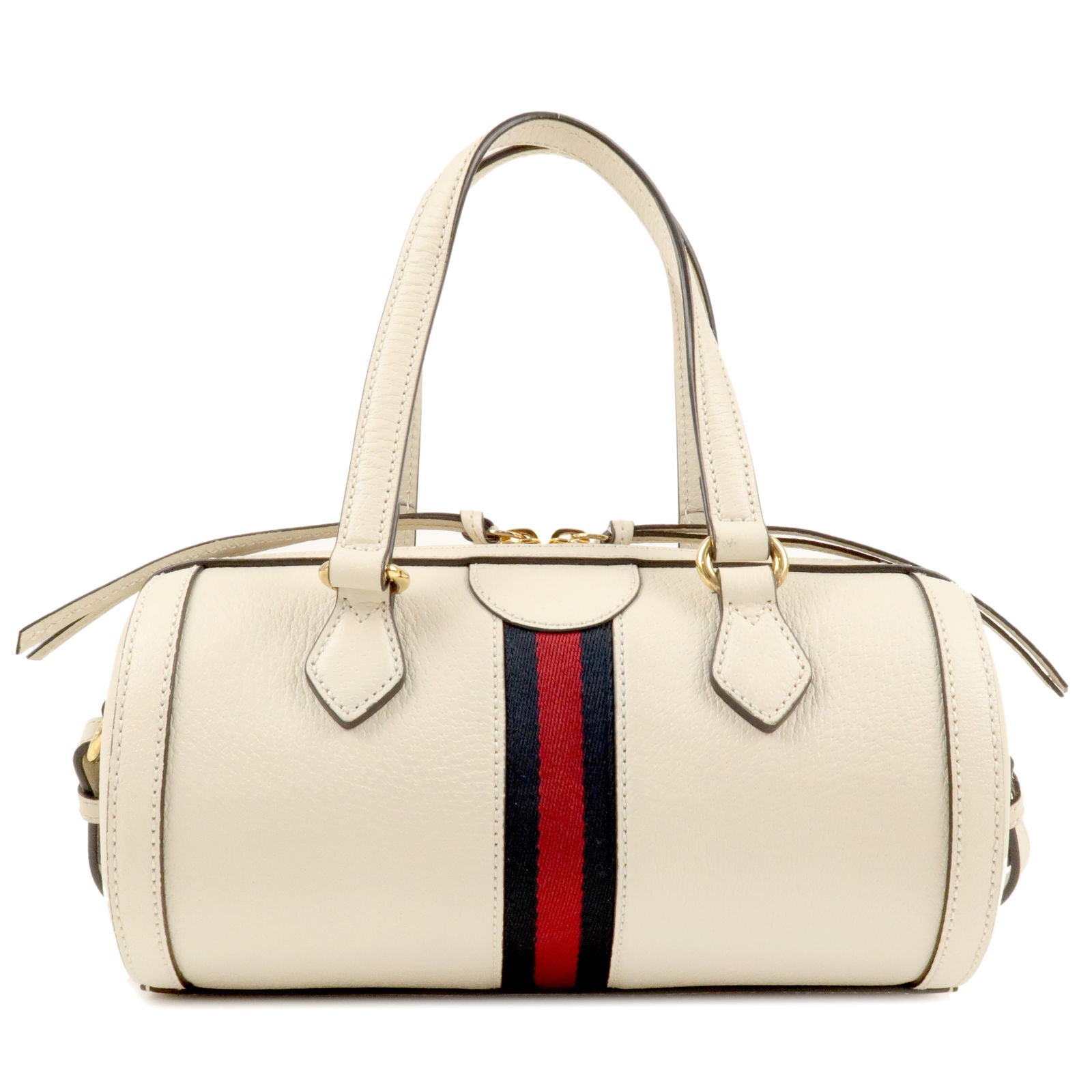 GUCCI Ophidia Leather 2Way Bag Mini Boston Bag Ivory 602577