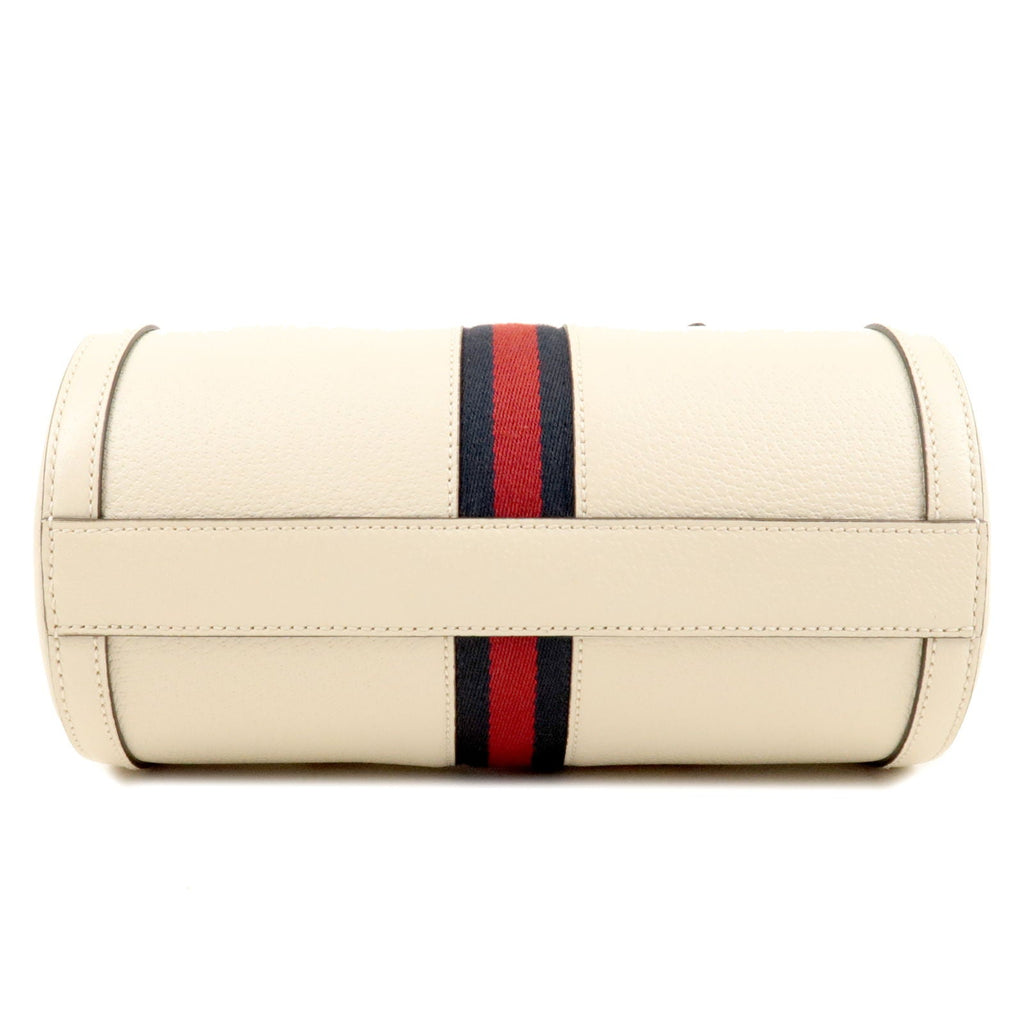 GUCCI Ophidia Leather 2Way Bag Mini Boston Bag Ivory 602577